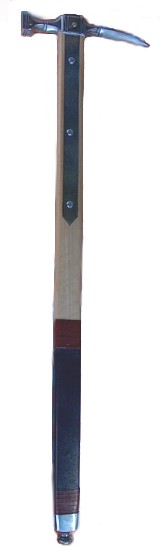 A reproduction of a spiked war hammer
